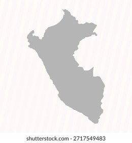 Flat Gray Peru Map Banner Background