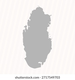 Flat Gray Qatar Map Banner Background