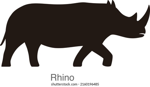 Flat gray rhino body design vector illustration