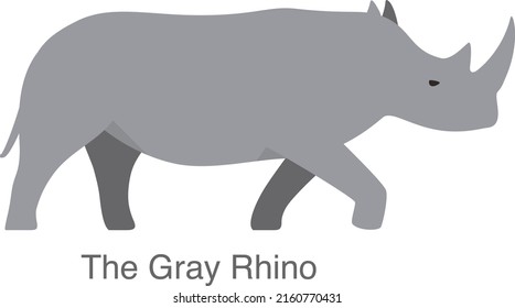 Flat gray rhino body design vector illustration