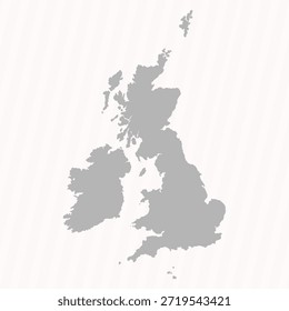 Fondo de Anuncio de mapa de Reino Unido gris plano