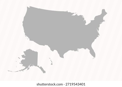 Flat Gray United States Map Banner Background