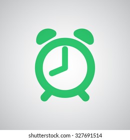 Flat green Alarm Clock icon 