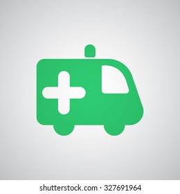 Flat green Ambulance icon 