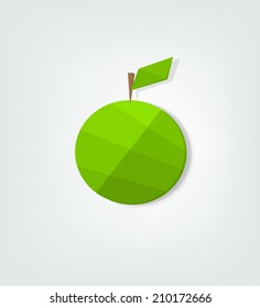 flat green apple icon