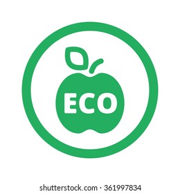 Flat green Apple icon and green circle