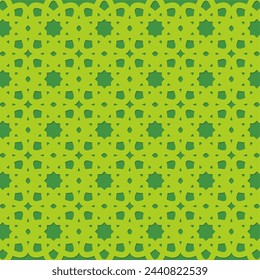 Flat green arabic pattern background vector