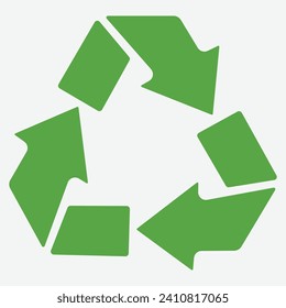 Flat Green Arrows Recycle, World Earth Day, Environment day, Ecology concept