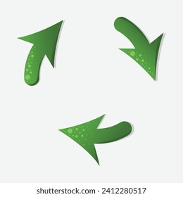 Reciclaje de Flechas Verdes Planas, Día Mundial de la Tierra, Día del Medio Ambiente, concepto de ecología