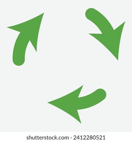 Flat Green Arrows Recycle, World Earth Day, Environment day, Ecology concept