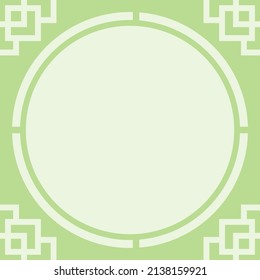 Flat green background with custom text copy space.  Modern green design template. Green curves border. Simple design template
