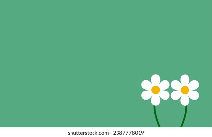 flat green background design with floral illustration ornament