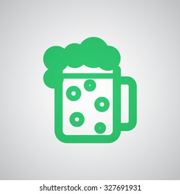 Flat green Beer icon 