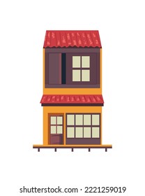 flat green building over white