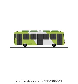 Flat green bus design vector with isolatd white.Modern public bus.Travel car concept