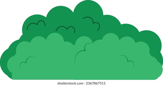 Flat Green Bush Vector Illustration