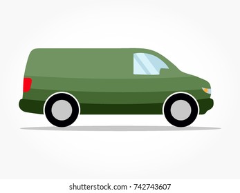 flat green car icon cartoon vector