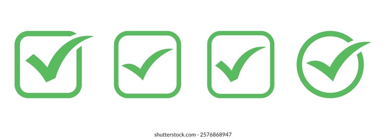 Flat Green Check Mark Icon