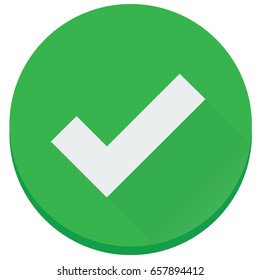 The flat green checked, finish, correct vector icon svg