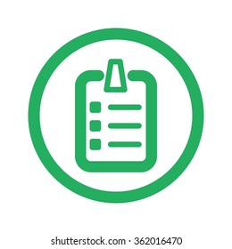 Flat green Checklist icon and green circle