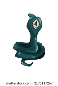 flat green cobra design over white