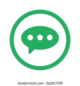 Flat green Comment icon and green circle
