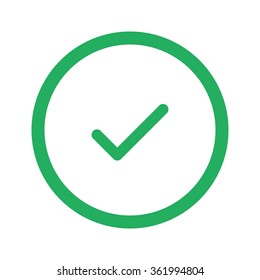 Flat green Confirm icon and green circle