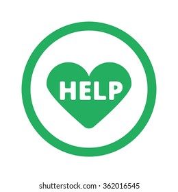 Flat green Defibrillator  icon and green circle