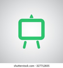 Flat Green Easel Icon 