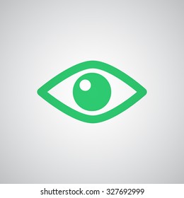 Flat green Eye icon 