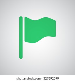 Flat green Flag icon 