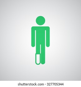 Flat green Foot icon 