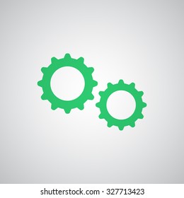 Flat green Gears icon 