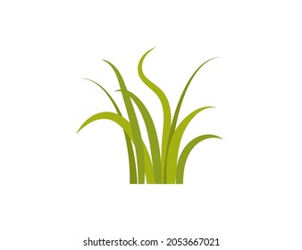 Flat green grass. Gazon. Vector icon. web version.