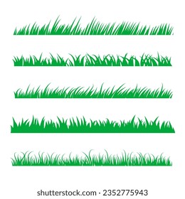 flat green grass silhouette collection