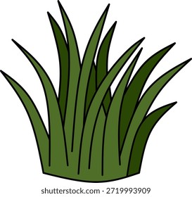 Ilustración vectorial de hierba verde plana
