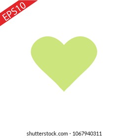 Flat green Heart icon. flat..Eps 10