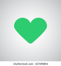 Flat Green Heart Icon 