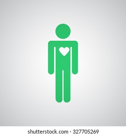 Flat green Heart icon 