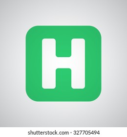 Flat green Helicopter Platform icon 