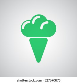 Flat green Ice Cream icon 
