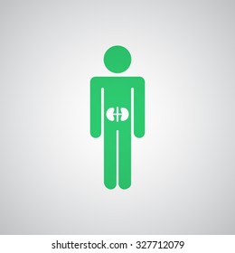 Flat green Kidneys icon 