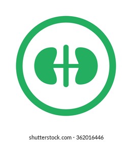 Flat green Kidneys icon and green circle