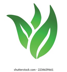 flat green leaf. for logo. vector illustration.