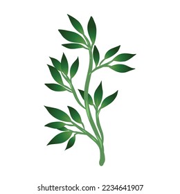 flat green leaves icon set. isolated on white. vector illustration