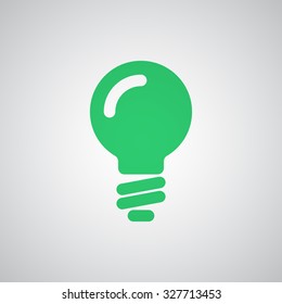 Flat green Light Bulb icon 