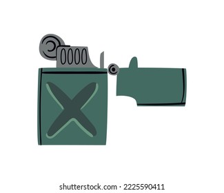 encendedor verde plano con una x