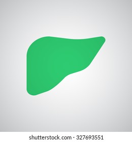 Flat green Liver icon 