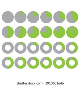 Flat green loading circles for report design. Status bar icon. Vector design template. Stock image. EPS 10.