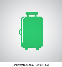 Flat green Luggage icon 